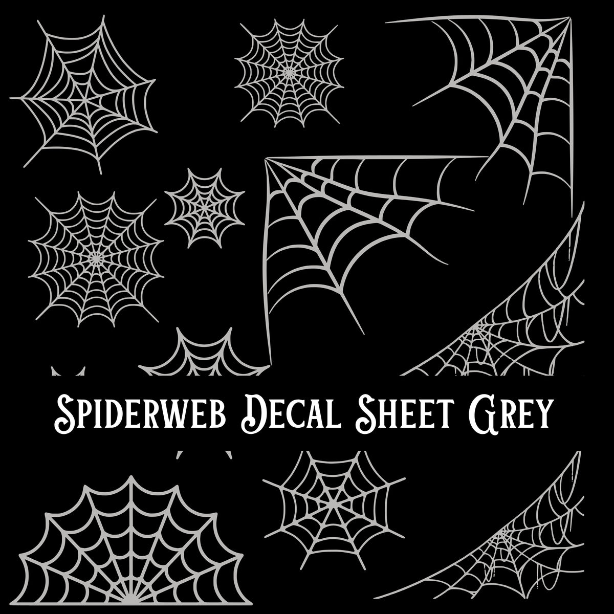 Spiderweb Decal sheets- 10 Color Options