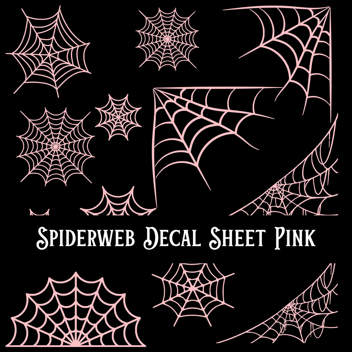 Spiderweb Decal sheets- 10 Color Options