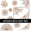 Spiderweb Decal sheets- 10 Color Options