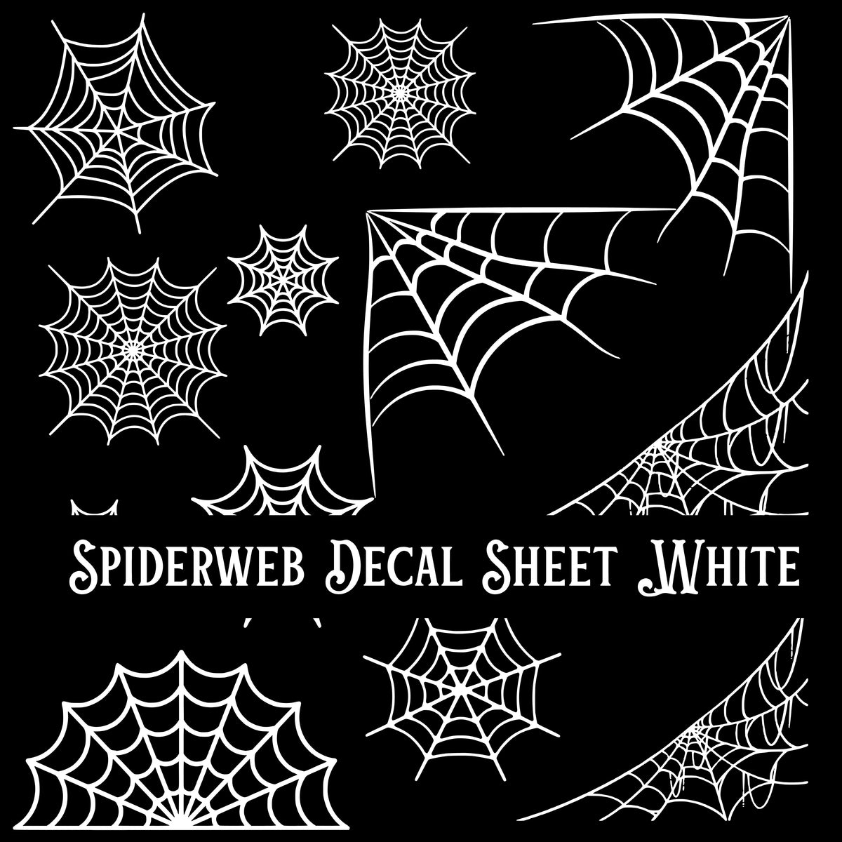 Spiderweb Decal sheets- 10 Color Options