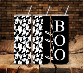 Hello Boo white UV DTF tumbler wraps