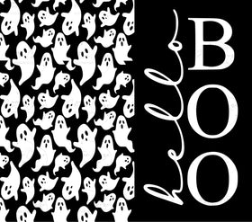 Hello Boo white UV DTF tumbler wraps