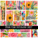 Spring Fling Patchwork precut vinyl sheet available in 12x12 or 6x6 sizes