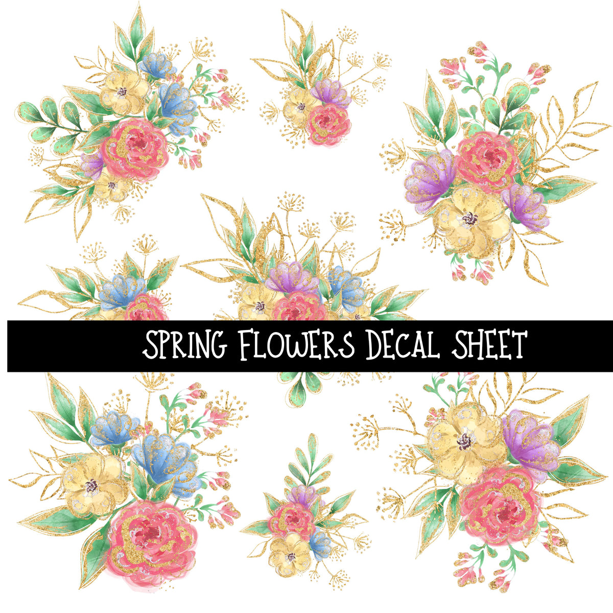 Spring Flowers- UV DTF Decal sheet