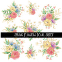 Spring Flowers- UV DTF Decal sheet