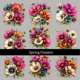 Spring Flowers UV DTF Decal sheets