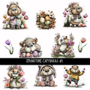 Springtime Capybaras - UV DTF Decal sheets
