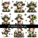 St Patrick's Day Cows- UV DTF Decal sheets