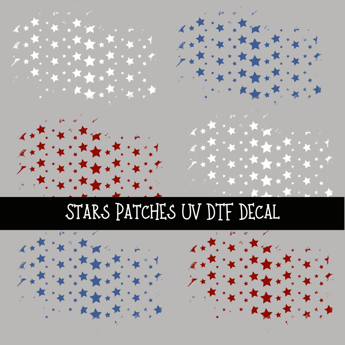 Stars Patches UV DTF Decal sheets