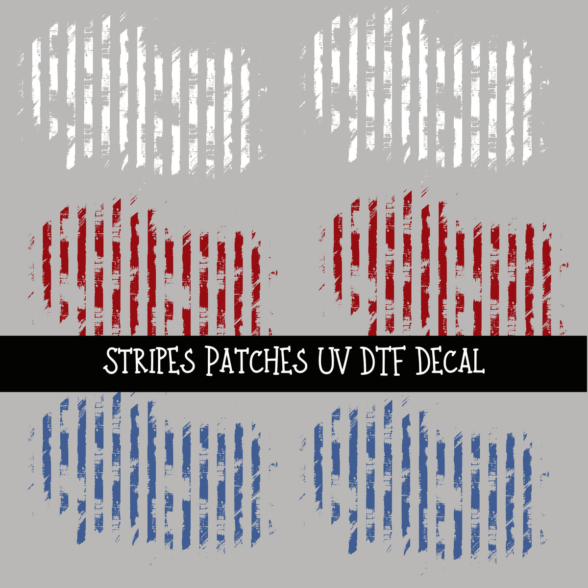 Stripes Patches UV DTF Decal sheets