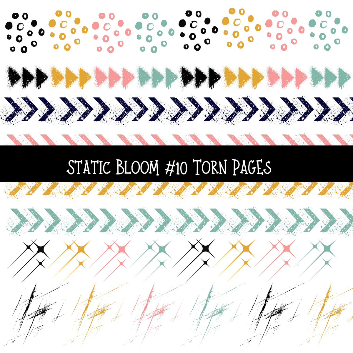 Static Bloom Torn Pages UV DTF Decal sheets 10 designs available