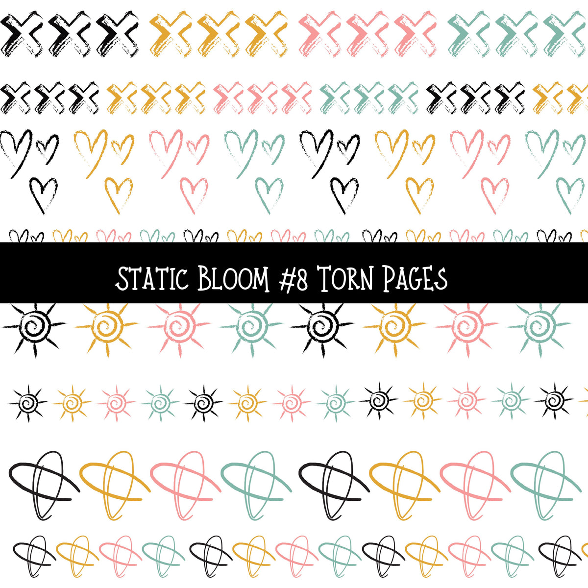 Static Bloom Torn Pages UV DTF Decal sheets 10 designs available