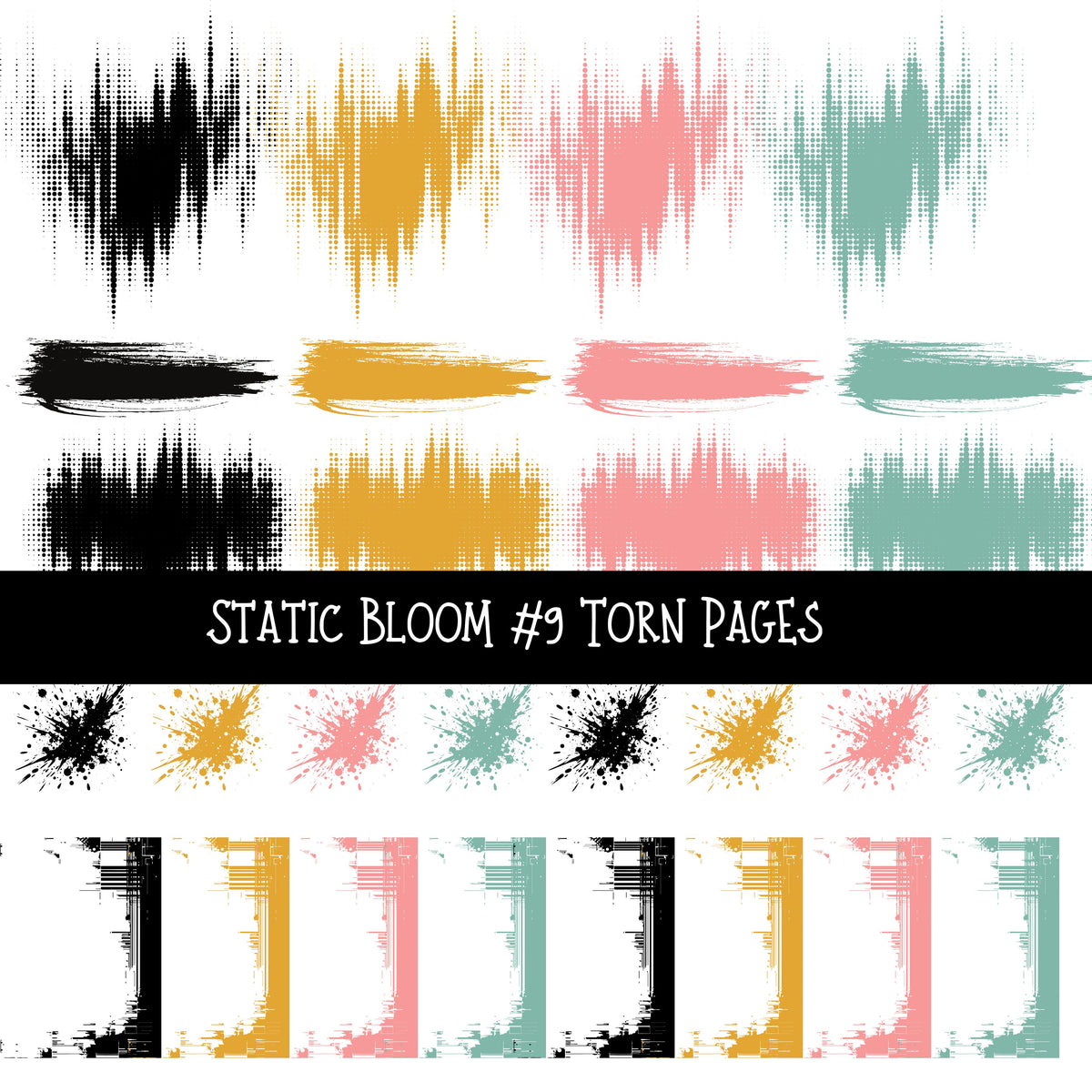 Static Bloom Torn Pages UV DTF Decal sheets 10 designs available