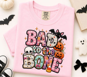 Bad to the Bone Faux Embroidery DTF Transfers