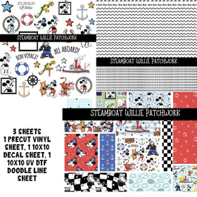 Steamboat Willie Doodle Patchwork Set