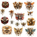 Steampunk Bees UV DTF Decal sheet 10x10 sheet