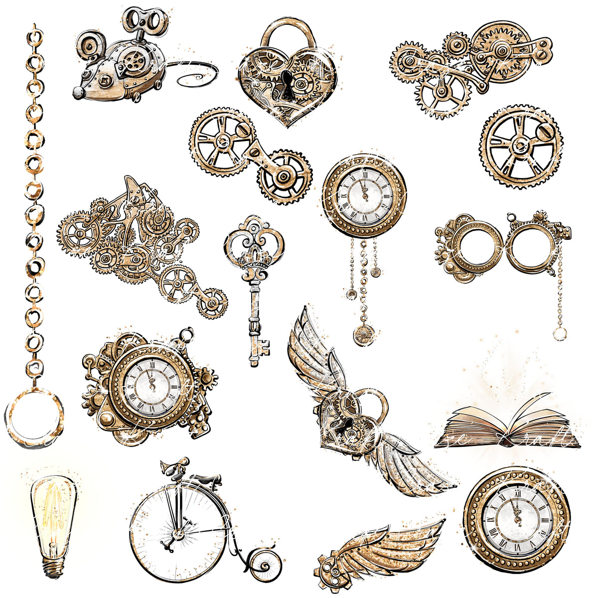 Steampunk Wonders UV DTF Decal Sheets-2 Design Options