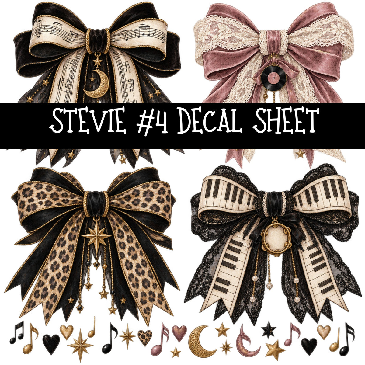 Stevie UV DTF Decal sheets 9 Designs available