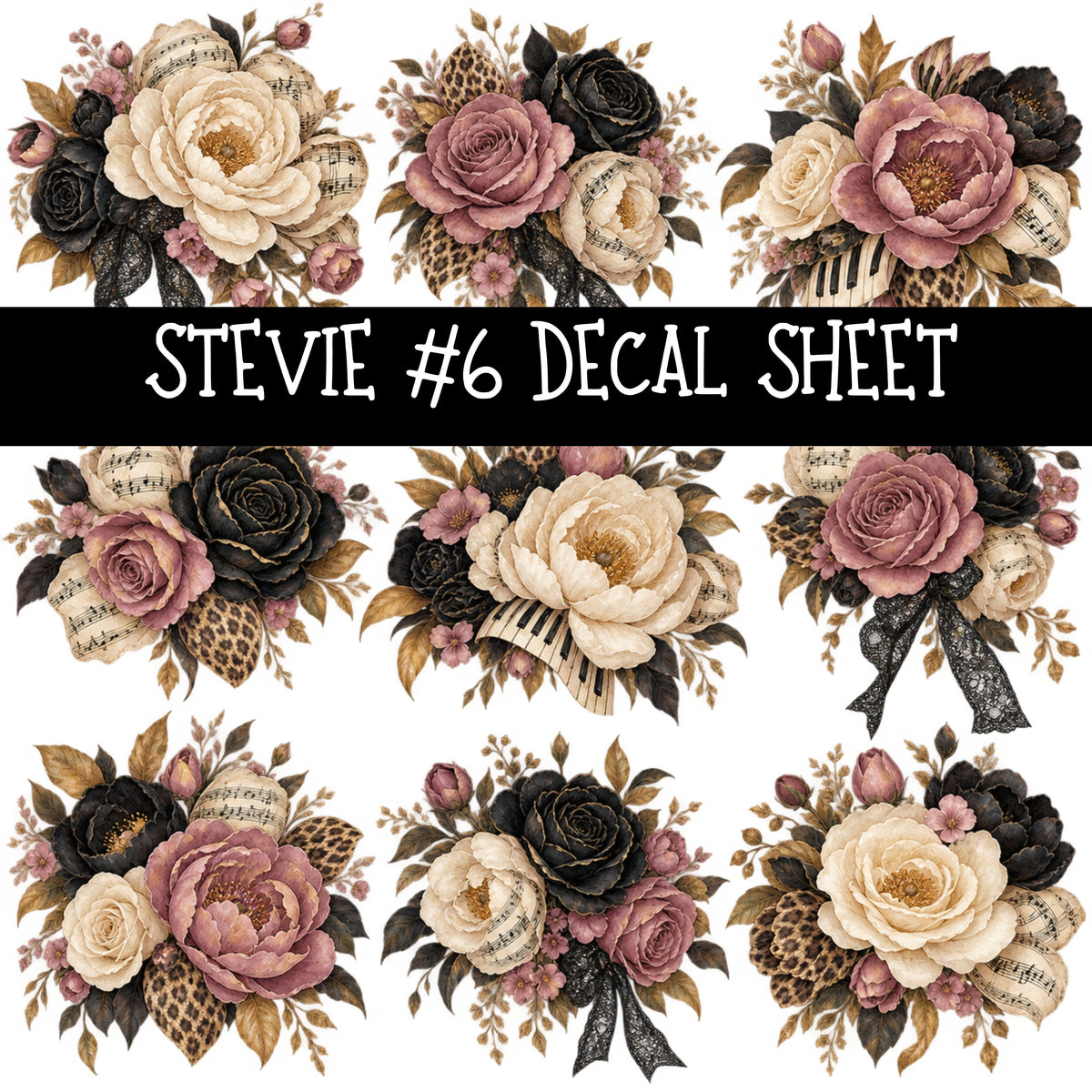Stevie UV DTF Decal sheets 9 Designs available