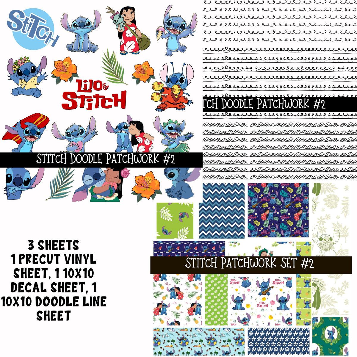 Stitch Doodle Patchwork Sets 2 styles available
