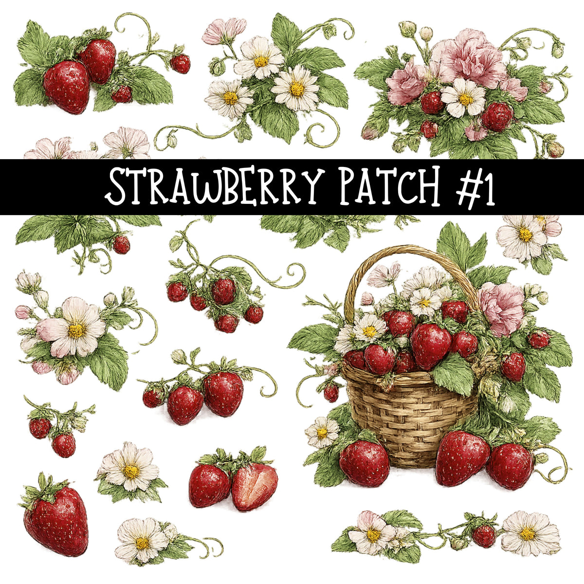 Strawberry Patch Decal sheets 4 designs available
