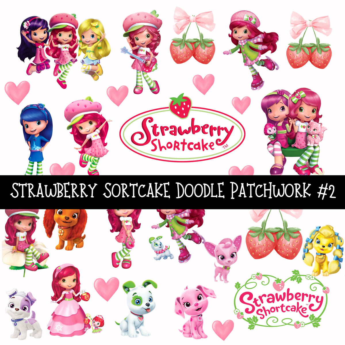 Strawberry Shortcake Doodle Patchwork Sets 2 styles available