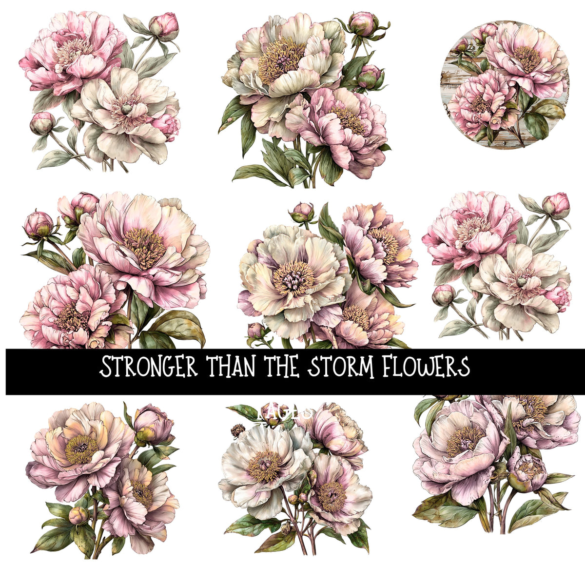 Stronger than the Storm Torn pages and Flowers UV DTF Decal sheets