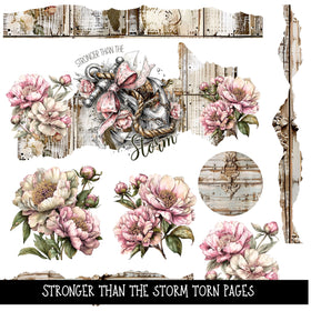 Stronger than the Storm Torn pages UV DTF Decal sheets