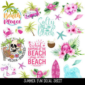 Summer Fun UV DTF Decal sheets