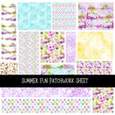 Summer Fun Patchwork precut vinyl sheet available in 12x12 or 6x6 sizes
