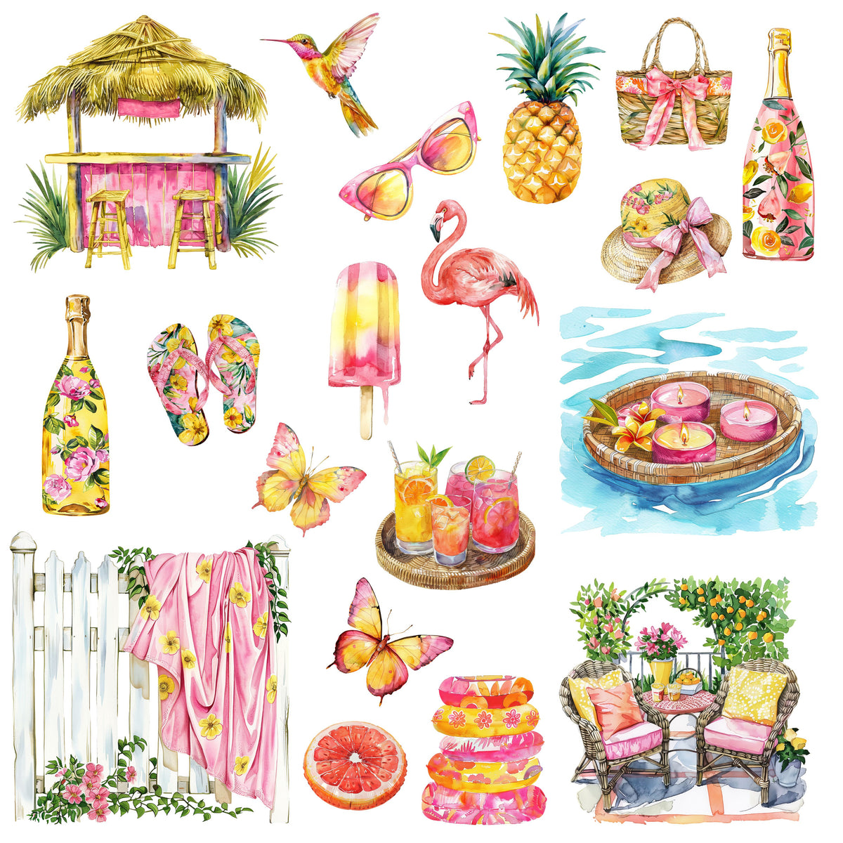 Summer Paradise UV DTF Decal Sheets- 2 Design Options