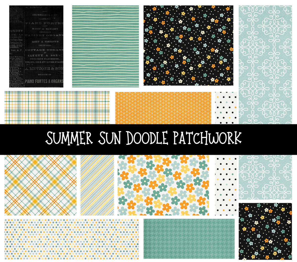 Summer Sun Doodle Patchwork Set