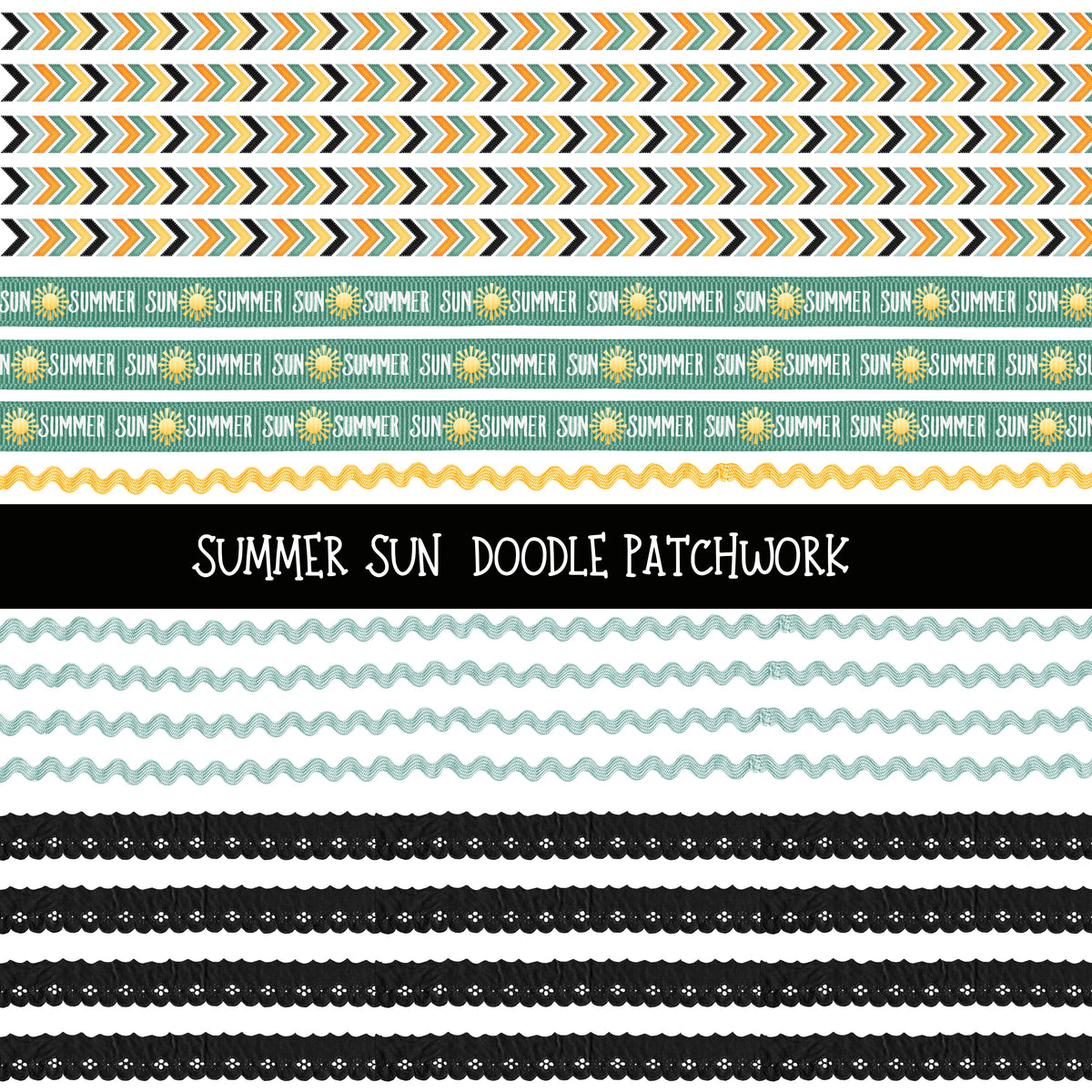 Summer Sun Doodle Patchwork Set