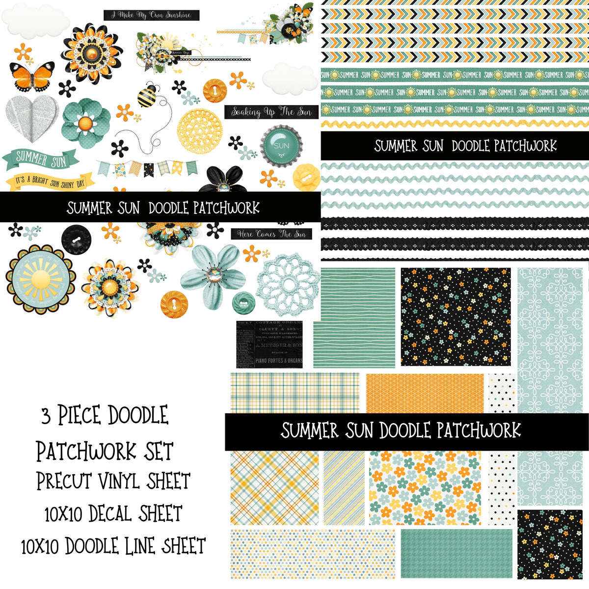 Summer Sun Doodle Patchwork Set