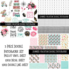Summer Vacation Doodle Patchwork Set