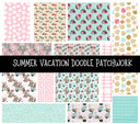 Summer Vacation Doodle Patchwork Set