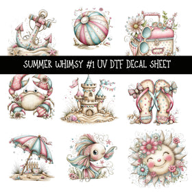 Summer Whimsy UV DTF Decal sheets 10 Design Options