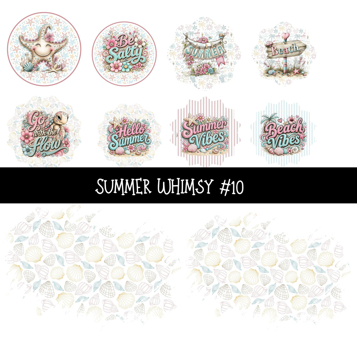 Summer Whimsy UV DTF Decal sheets 10 Design Options