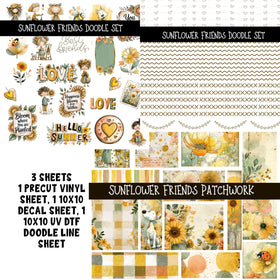Sunflower Friends Doodle Patchwork Set