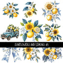 Sunflower and Lemons UV DTF Decal sheets 2 design Options  available