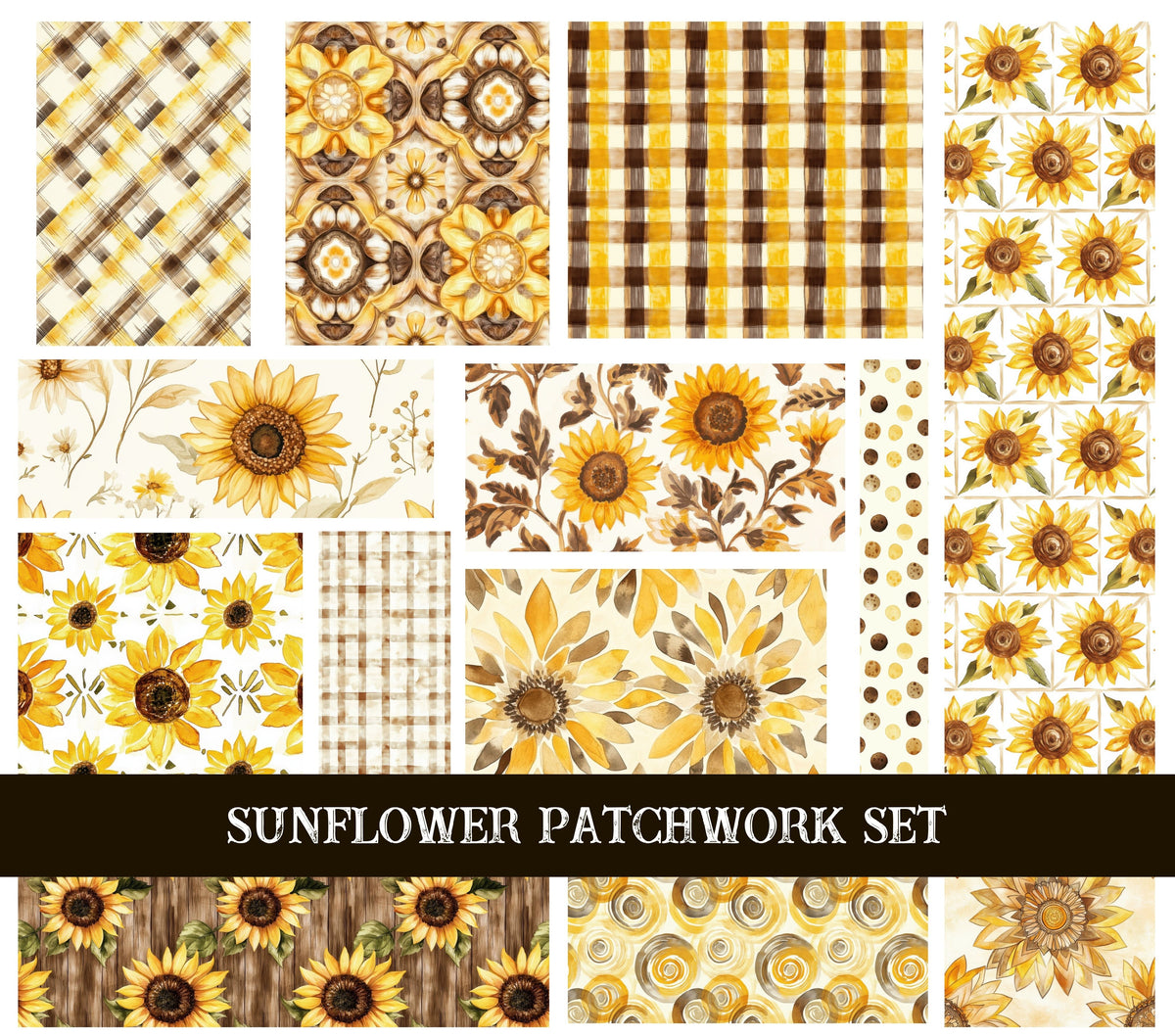 Sunflower Doodle Patchwork Set