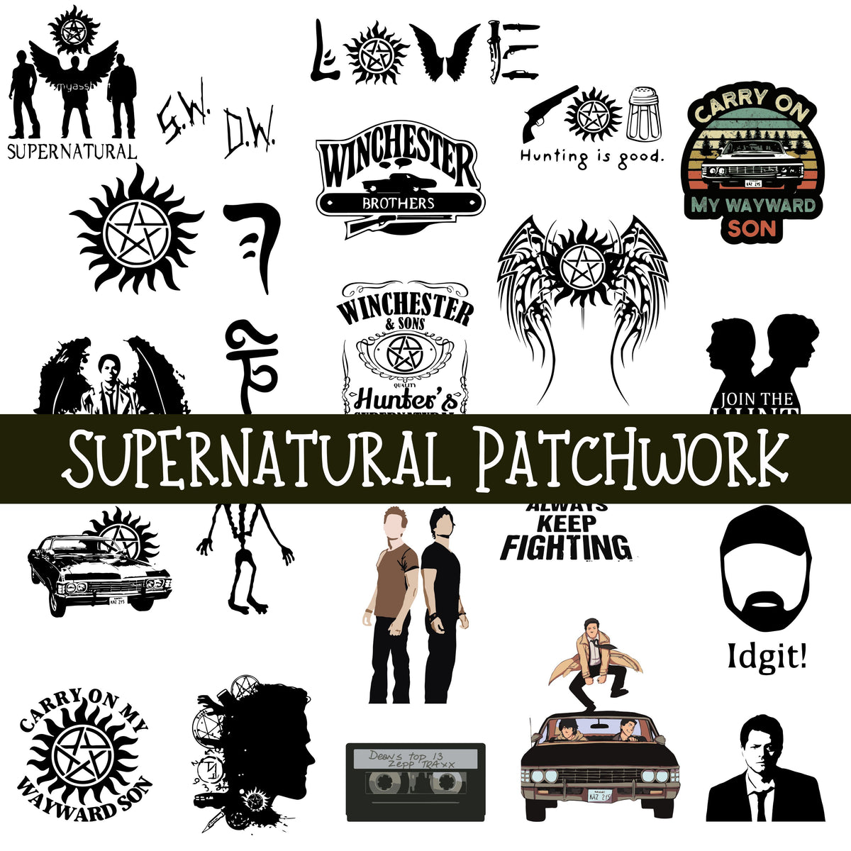 Supernatural Doodle Patchwork Set