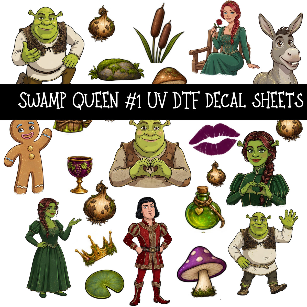 Swamp Queen UV DTF Decal sheets 10 Designs available