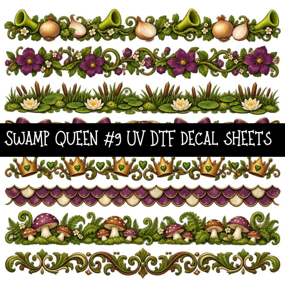 Swamp Queen UV DTF Decal sheets 10 Designs available