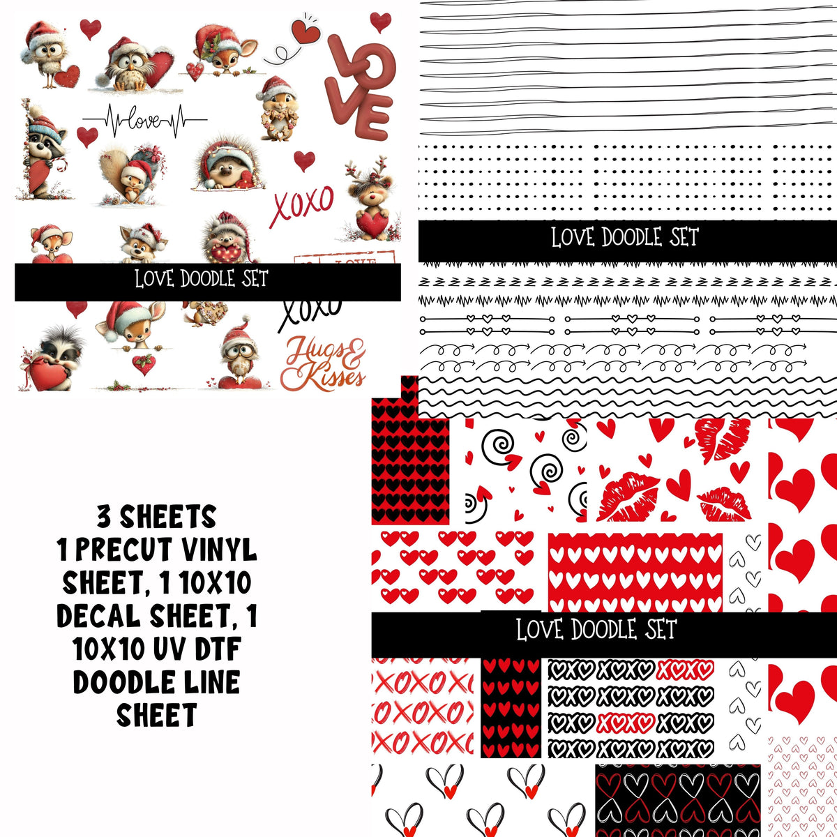 Love Doodle Patchwork Set