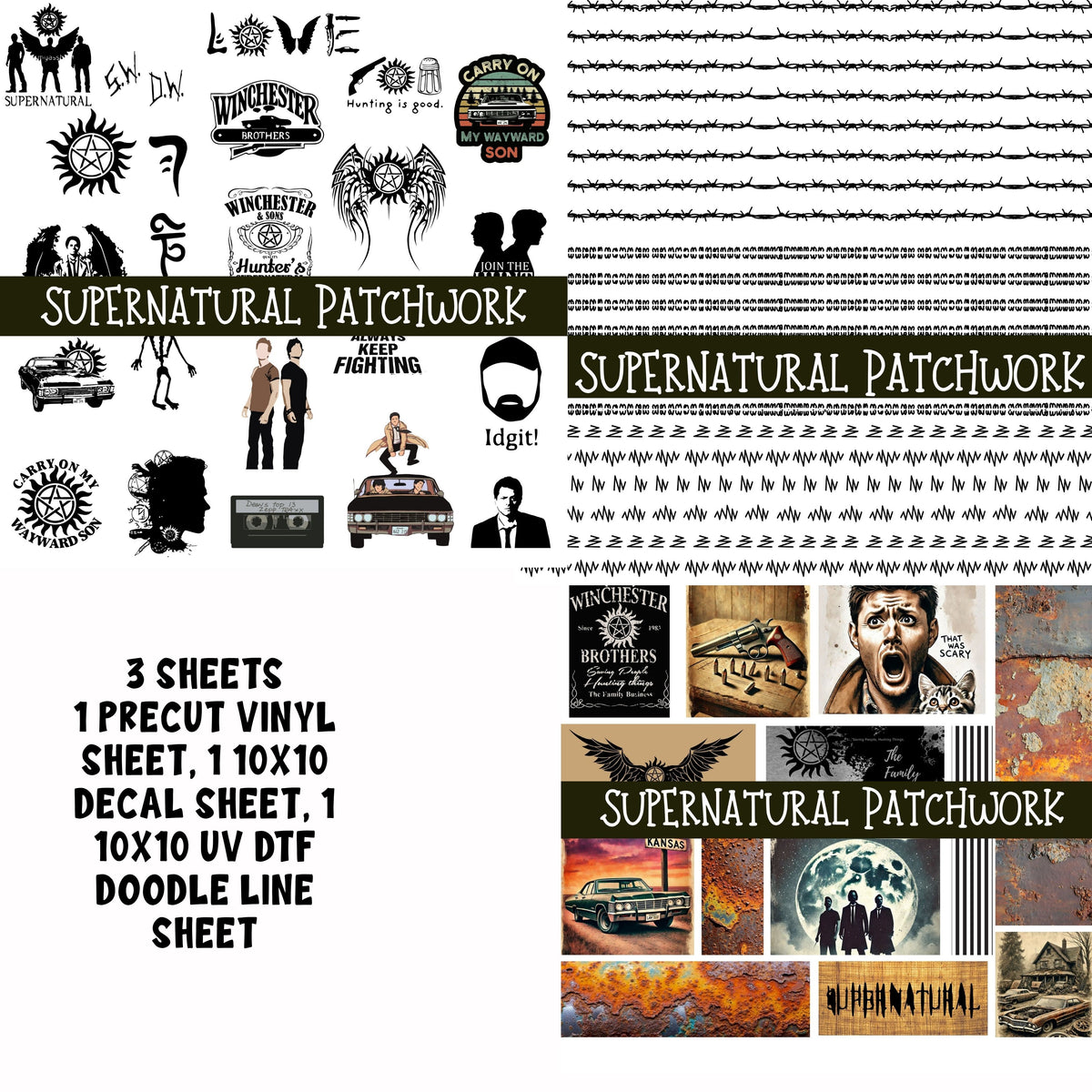 Supernatural Doodle Patchwork Set