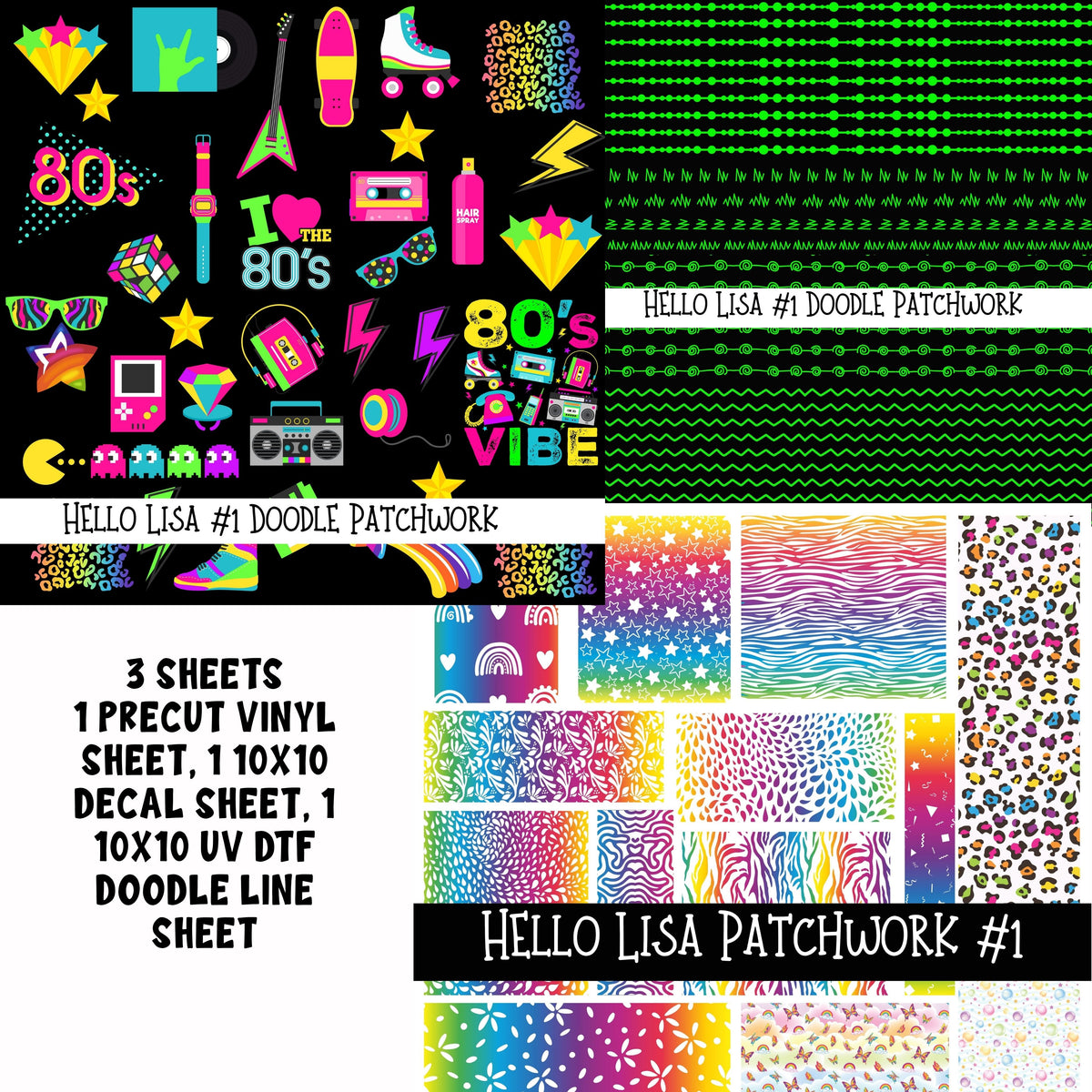 Hello Lisa Doodle Patchwork Sets 2 styles available