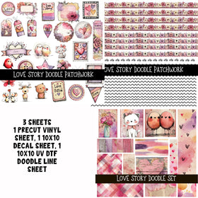Love Story Doodle Patchwork Set