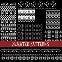 Sweater Patterns white UV Decal sheet