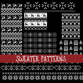 Sweater Patterns white UV Decal sheet